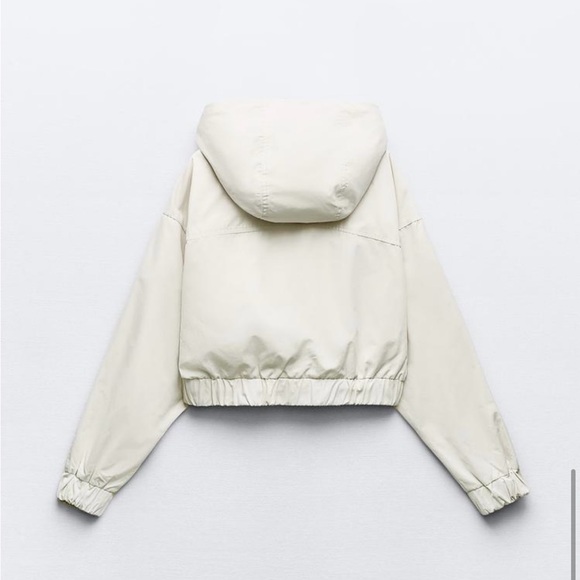 ZARA Cropped Hooded Jacket, Cream, S - Picture 2 of 10